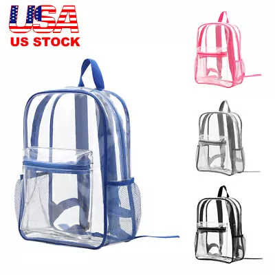 Heavy Duty Clear Transparent Backpack OR Shoulder Handbag See Through Book-bag • $9.83