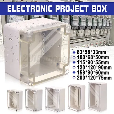 £8.06 • Buy Waterproof ABS Clear Cover Electronic Project Box Enclosure Case Junctio **