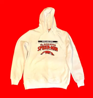 THE AMAZING SPIDER-MAN WHITE HOODIE XXL LARGE EXCLUSIVE MARVEL BRAND NEW W/TAGS • £46.99