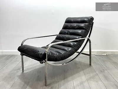 £945 • Buy Halo Scott, Modern Leather And Chrome Accent / Lounge Chair For John Lewis