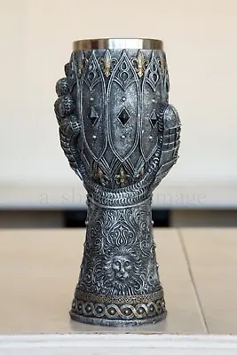 Medieval Knight Of Chivalry Gauntlet ‘Lion’s Heart’ Drinking Goblet 9.25” Tall  • $24