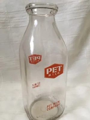 $24.99 • Buy Vintage Quart Milk Bottle Pet Milk Company Dairy 1948