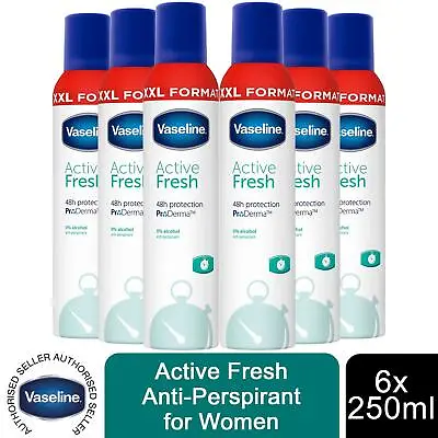 Vaseline ProDerma Anti Perspirant Deodorant For Women Active Fresh 6 Pk 250ml • £18.99