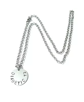 Medical Alert Necklace Stainless Steel Chain & Stamped Medical Disc XL • £7.50