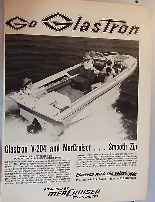 Vintage Print Ad 1968 Glastron V-204 • $8.55