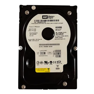 £21.59 • Buy Western Digital 40GB WD400BB 7200RPM PATA IDE 3.5  Desktop HDD Hard Disk Drive