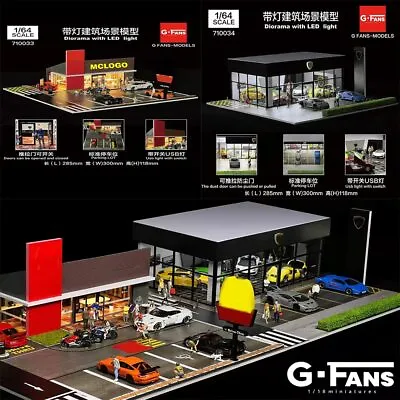 1:64 Diorama Car Garage Model LED Lighting City Building Scene Display Model Toy • $3.99