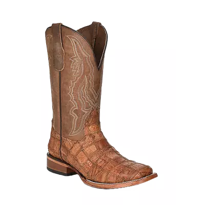 Corral Men's Cognac Caiman Patchwork Wide Square Toe Boots L5950 • $197.06