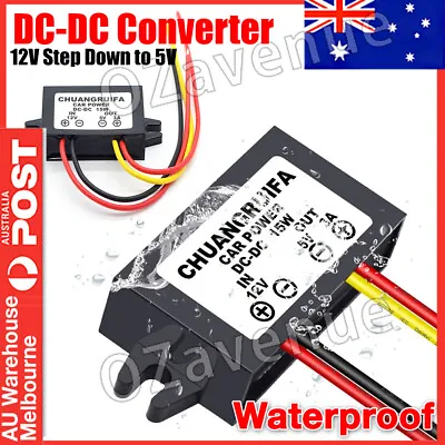 Better Waterproof DC-DC Converter 12V Step Down To 5V Car Power Supply Module 3A • $9.09