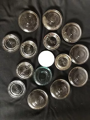 Lot Of Vintage BALL PRESTO KERR & Other Glass Canning Small Mouth Glass Lids • $25