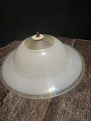 VINTAGE 1950s MCM Plastic Deco Clip On Ceiling Mount Light Shade Cover • $28