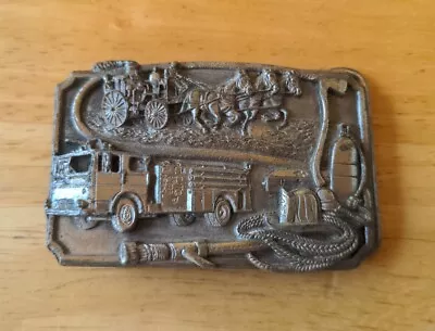 VinTagE BERGAMOT BRASS WORKS FIREFIGHTERS FIRE DEPT BELT BUCKLE • $49.99