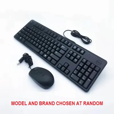 USB KEYBOARD AND MOUSE Combo Set Wired / UK  Qwerty / Black Colour • £5.95
