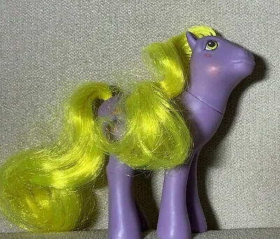 Vintage G1 My Little Pony NO WINGS Flutter YUM YUM Hasbro 80s Purple Yellow • $14.99