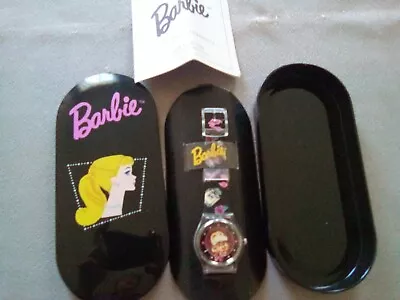 Vtg Barbie Black Wrist Watch 1996 Nos Original Box-case Paperwork Needs Battery • $17.77