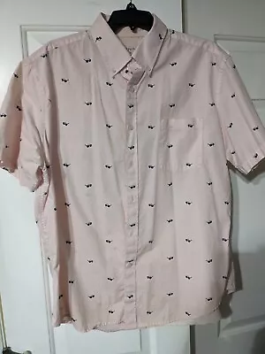 Merona Mens XL Pale Pink Button Down Shirt Sunglasses Lightweight Casual  • $10