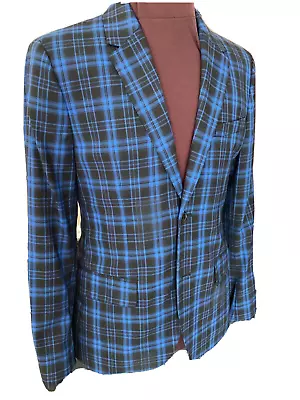 Marc By Marc Jacobs A New Blue Plaid Sports Jacket Modren Slim Fit Size M / 40 • $99