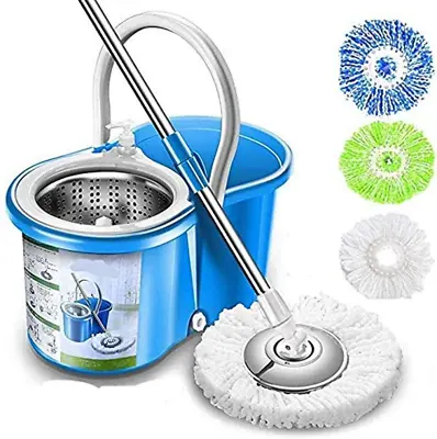 Magic Floor Mop 360 Bucket 4 Heads Microfiber Spinning Rotating Head Clean • $43.99