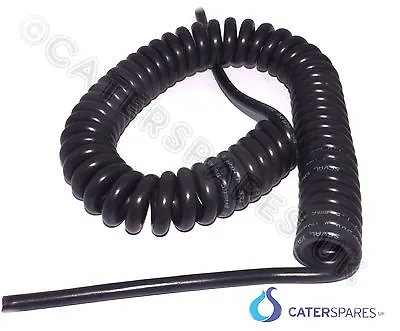 Curly  Heavy Duty Cable Spring Coiled 13amp Equipment Black 2.5m 3 Core • £21