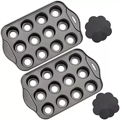 2 Pack 12 Cavity Mini Cheesecake Pan With Removable Bottom • $35.84