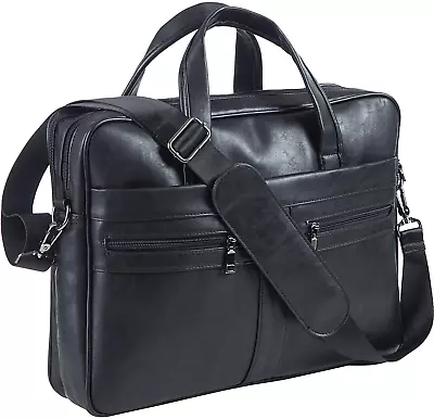 Men's Leather Messenger Bag 17.3 Inches Laptop Briefcase Business Satchel  • $60.61