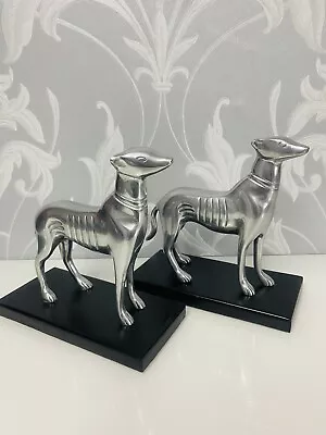 £139.99 • Buy Silver Greyhound Sculpture Dog Statue Figurine Ornament Pair