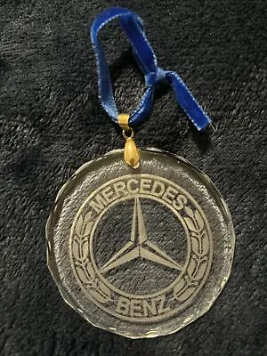 Mercedes Benz Logo Crystal Ornament EXTREMELY RARE Employee Only? Gold Clasp! • $300