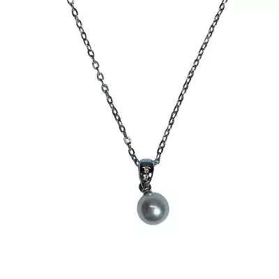 MIKIMOTO Necklace Pendant Accessory Jewelry Pearl Single Sil Silver Ladies • $207.99