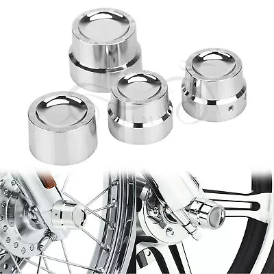 Chrome Front Rear Axle Cap Nut Covers For Harley Dyna Sportster Road King V-Rod • $18.98