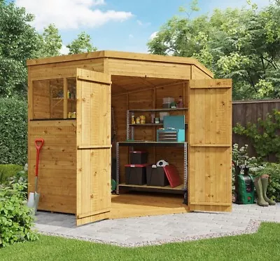 Corner Garden Shed Wooden Storage 7x7 T&G Store Window Windowless Option Expert • £545