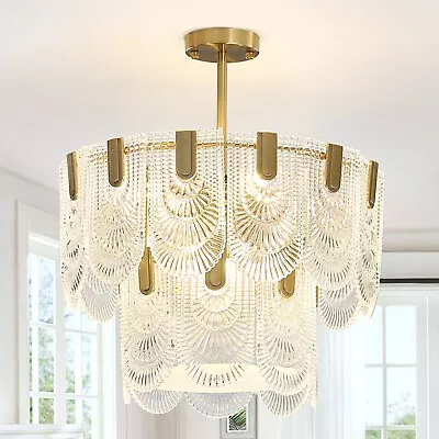 20in-32in Modern Crystal Chandelier6-12 Lights Gold 2-3 Tiers Crystal Glass • $292.80