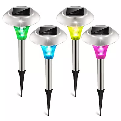 16/24PCS Outdoor Garden Stainless Steel LED Solar Path Lights Yard Lamp Light • $22.35