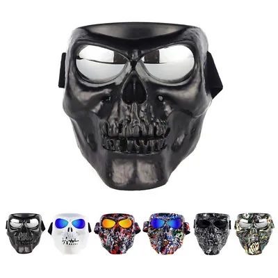 Skull Motocross Goggles Face Mask Shield ATV MX Racing Dirt Bike Enduro Eyewear • $18.99