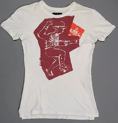 Ladies Vivienne Westwood Cowboy Dance T Shirt White Anglomania Size Small • $49.33