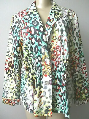 $16.06 • Buy V Cristina Multi-color Geometric Design Long Sleeve Jacket Size Xl - New
