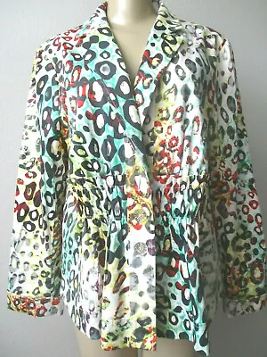 V Cristina Multi-color Geometric Design Long Sleeve Jacket Size Xl - New • $19.27