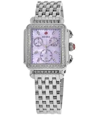 New Michele Deco Purple Mother Of Pearl Diamond Women's Watch MWW06A000800 • $1656.33