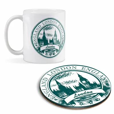 Mug & Round Coaster Set - London England Travel Souvenir #4521 • £9.99