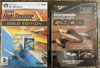 Microsoft Flight Simulator X Gold Edition & Carenado King Air C90B MS Windows • $27.50