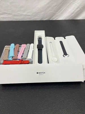 $64.99 • Buy Apple Watch Series 3 38mm Space Gray- Black Band -GPS- With 8 Aditional Bands.