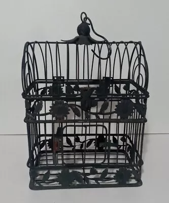 Black Metal Vintage Decorative Hanging Bird Cage 8-1/2  X 5-1/2  X 12-1/2  • $22.99