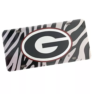 Georgia Bulldogs UGA Laser Cut G Logo Zebra Striped Car Tag Licensed NCAA • $19.99