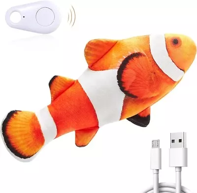 Dog Cat Toy Flopping Fish CLOWNFISH Motion Activated Interactive Rechargeable • $24.99