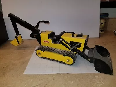 Tonka T-6 (810659) Trencher Backhoe Loader Pressed Steel Working W/ Good Treads • $28.99