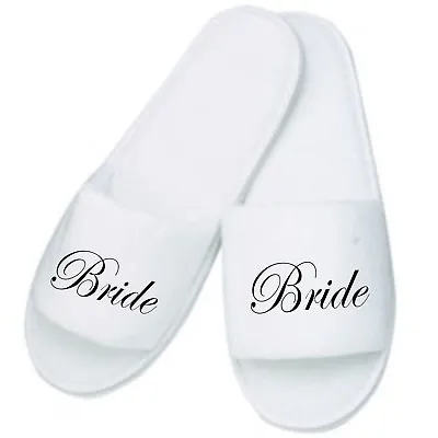 £7.75 • Buy Personalised Wedding Slippers / Mules Ideal Gift Weddings Honeymoon Home Bride