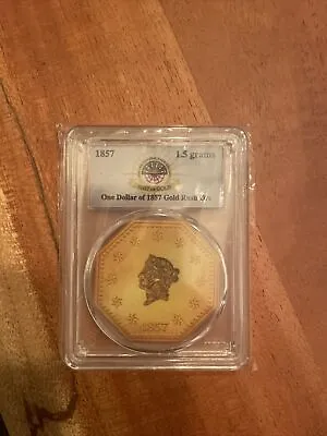 1857 SS Central America Shipwreck PCGS One Dollar Of Gold Rush Nuggets 1.5 Grams • $318.57