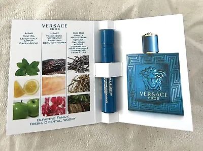 Versace Eros Eau De Toilette Mini Spray Sample Fragrance For Men 1ml Brand NEW • $26.48