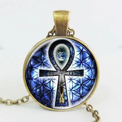 $8.99 • Buy New Necklace Cross Of Life Ankh Pendant Chakra Sacred Geometry Jewelry Fashion 