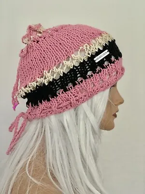 Hand Knits 2 Love Cotton Slouch Hat Beanie Cap Beret Tam Lace Designer Versatile • $42.30