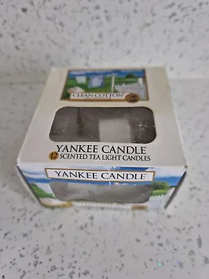 Yankee Candle Tealights Clean Cotton Box Of 8 • £2.99